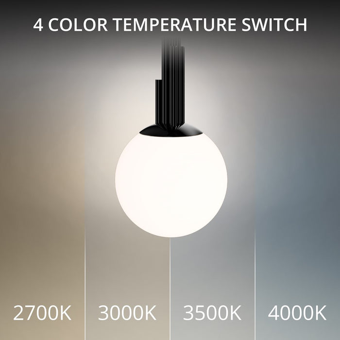 Modern Forms Sybil 10" LED Mini-Pendant, 2700K, BK Nickel/Opal