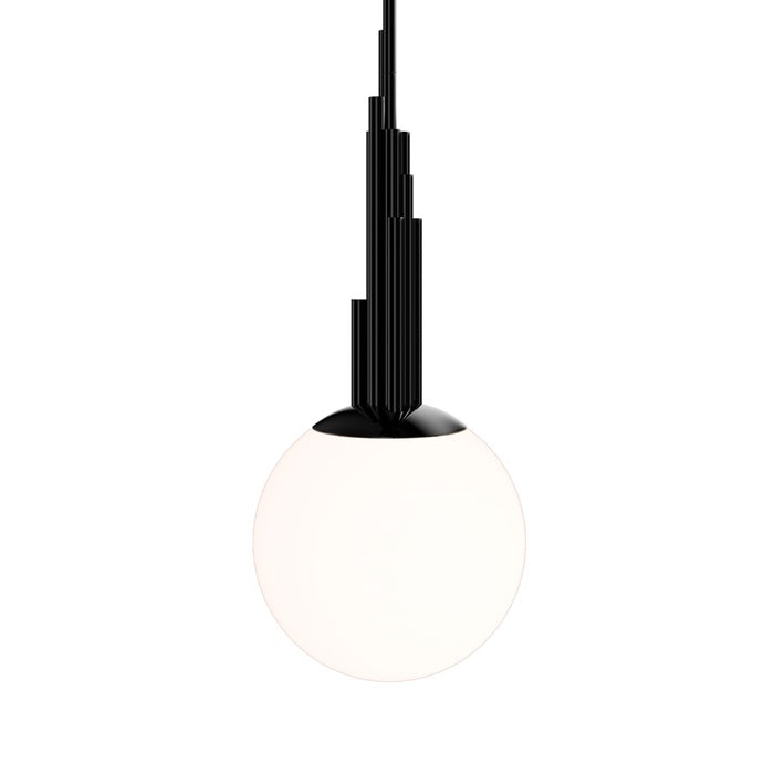Modern Forms Sybil 10" LED Mini-Pendant, 3500K, BK Nickel/Opal