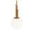 Modern Forms Sybil 1Lt 10" LED Mini-Pendant, Aged Brass/Opal - PD-60510-40-AB