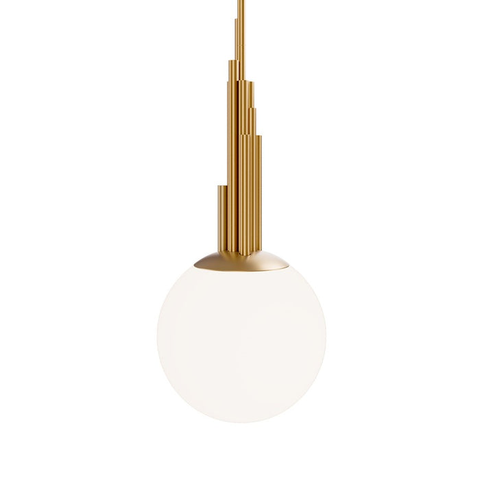 Modern Forms Sybil 1Lt 10" LED Mini-Pendant, Aged Brass/Opal