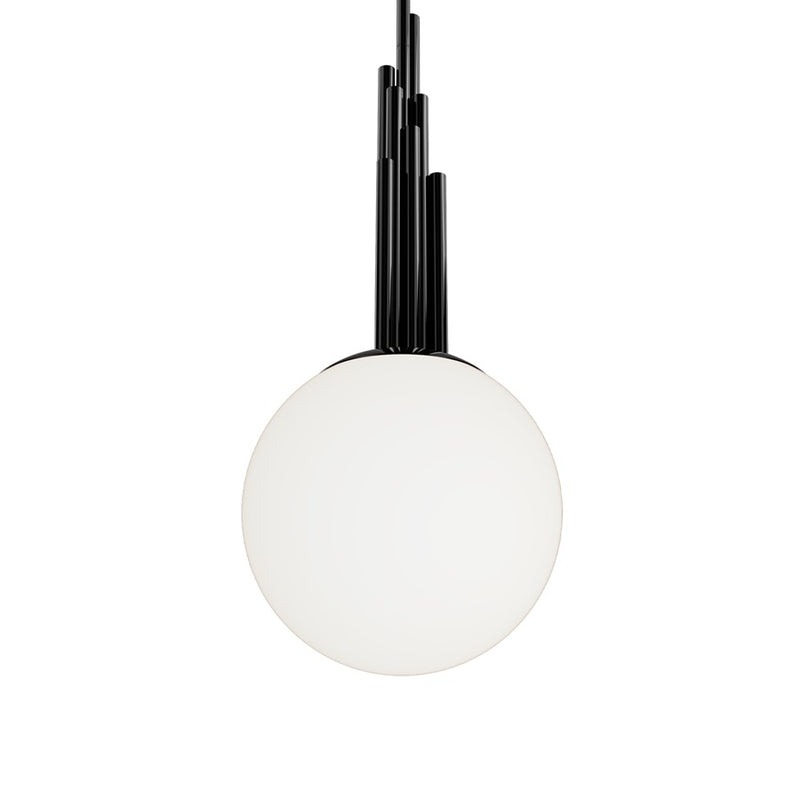 Modern Forms Sybil 1Lt 10" LED Mini-Pendant, Black Nickel/Opal
