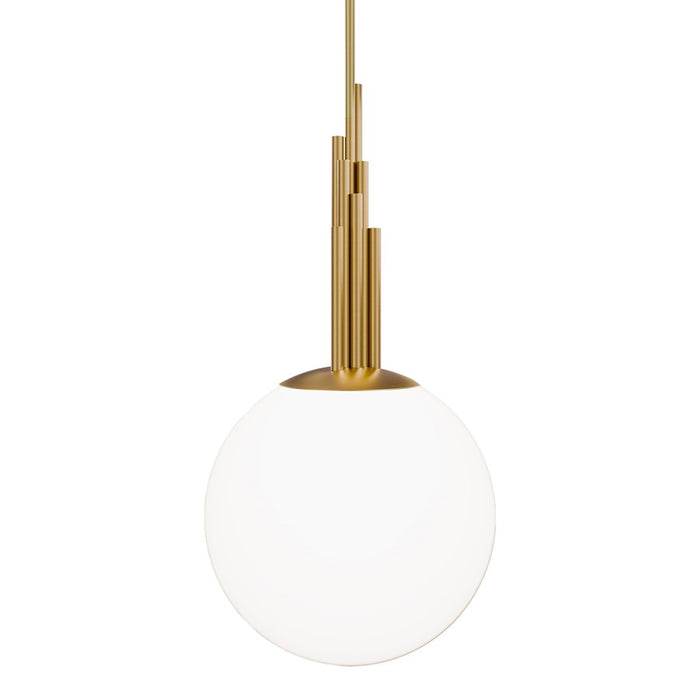 Modern Forms Sybil 1Lt 14" LED Pendant/3000K, Aged Brass/Opal - PD-60514-30-AB