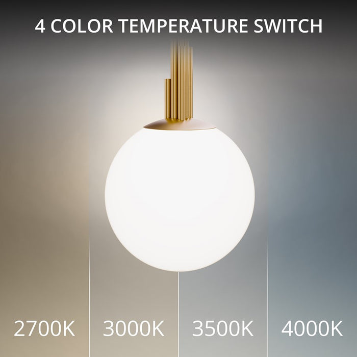 Modern Forms Sybil 1Lt 14" LED Pendant, 3000K, Aged Brass/Opal