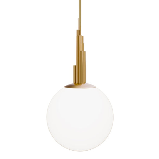 Modern Forms Sybil 1Lt 14" LED Pendant, 3500K, Aged Brass/Opal