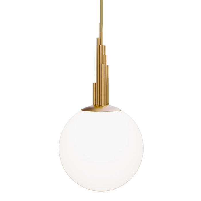 Modern Forms Sybil 1Lt 14" LED Pendant, 3500K, Aged Brass/Opal