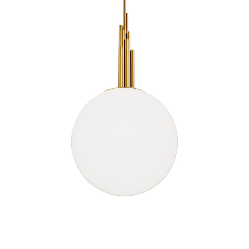 Modern Forms Sybil 1Lt 14" LED Pendant, 3500K, Aged Brass/Opal