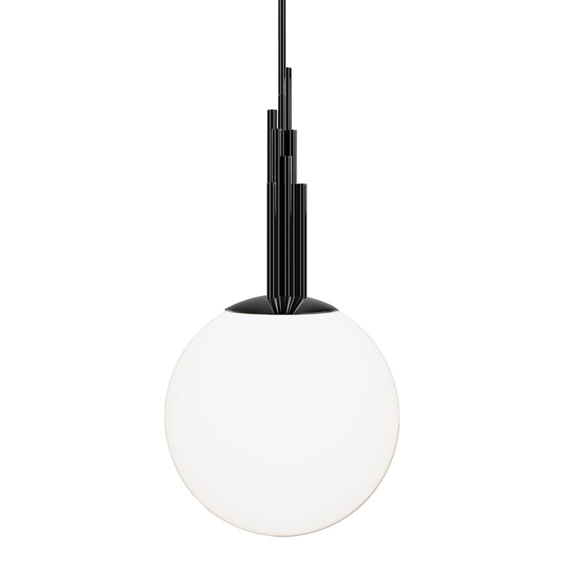 Modern Forms Sybil 1Lt 14" LED Pendant/3500K, Black Nickel/Opal - PD-60514-35-NB