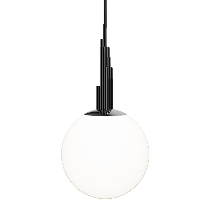 Modern Forms Sybil 1Lt 14" LED Pendant, 3500K, Black Nickel/Opal