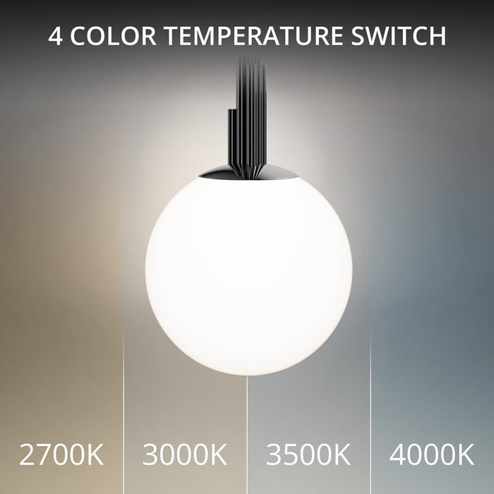 Modern Forms Sybil 1Lt 14" LED Pendant, 3500K, Black Nickel/Opal