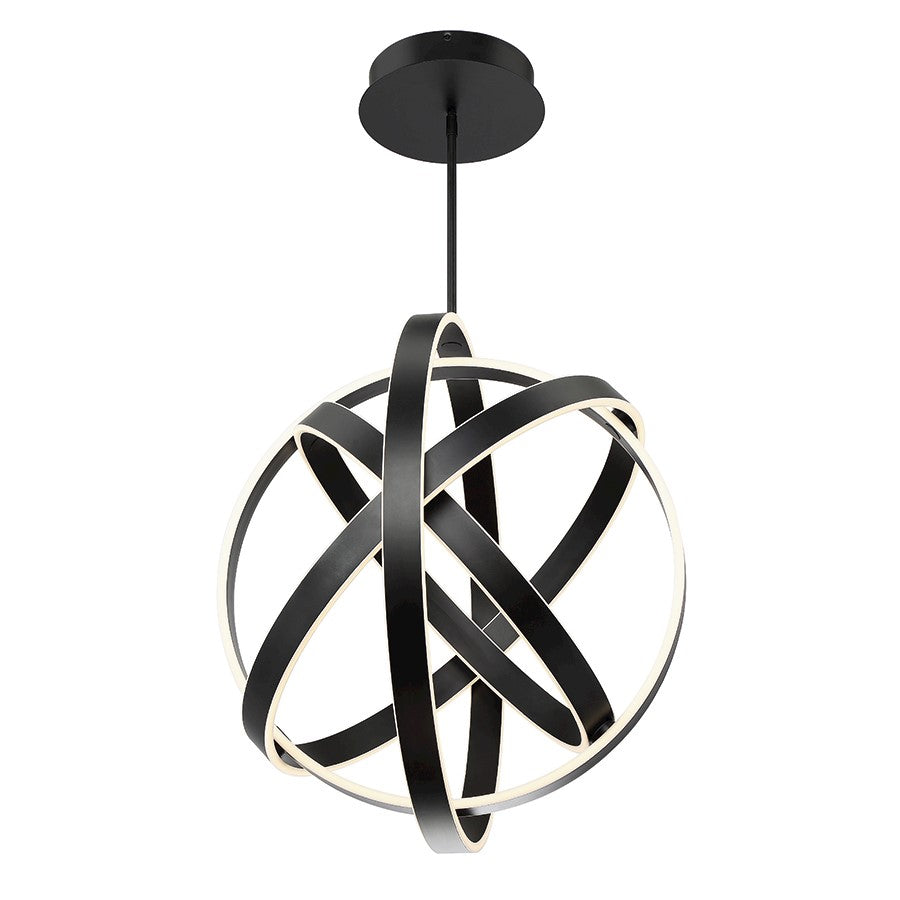 Modern Forms Kinetic 1Lt 28" LED Adj Chandelier/3500K, Black - PD-61728-BK