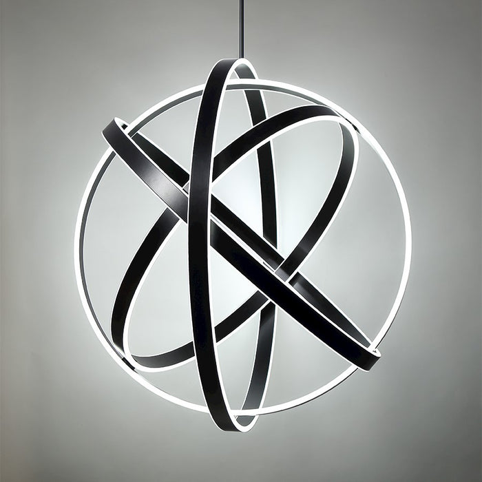 Modern Forms Kinetic 1Lt 38" LED Adj Chandelier/3500K, Black