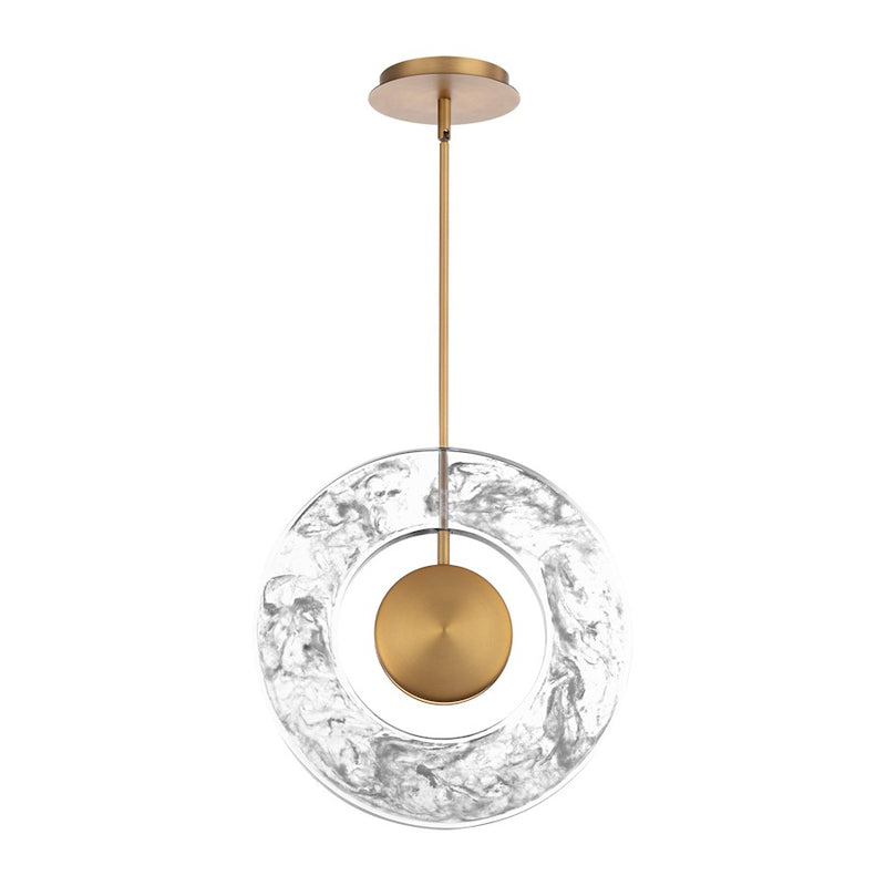 Modern Forms Cymbal 1Lt 14" LED Round Pendant/3000K, Brass