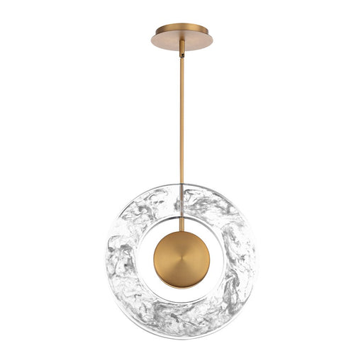 Modern Forms Cymbal 1Lt 14" LED Round Pendant/3000K, Brass