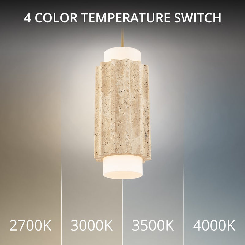 Modern Forms Caviar 7" LED Mini-Pendant, 2700K, Beige/Brass