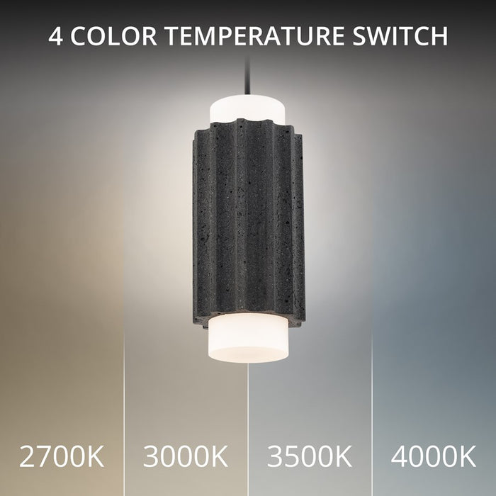 Modern Forms Caviar 7" LED Mini-Pendant, 3000K, Bassalt/Black