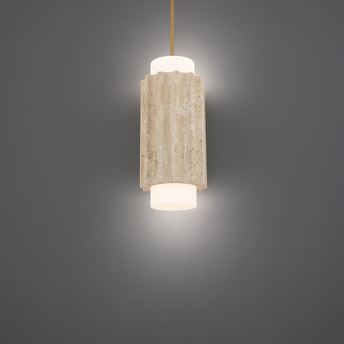 Modern Forms Caviar 7" LED Mini-Pendant, 3000K, Beige/Brass