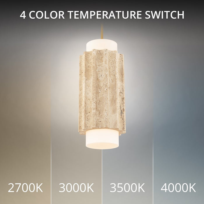 Modern Forms Caviar 7" LED Mini-Pendant, 3000K, Beige/Brass