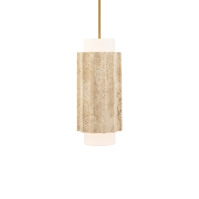 Modern Forms Caviar 7" LED Mini-Pendant, Beige/Brass/Beige