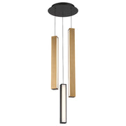 Modern Forms Chaos LED 3Lt Round Pendant/3000K, Black/Brass - PD-64803R-BK-AB-BK