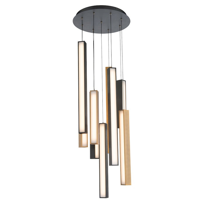 Modern Forms Chaos LED 9Lt Round Pendant/3000K, Black/Brass