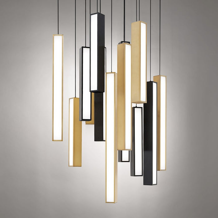 Modern Forms Chaos 13Lt 20" LED SQ Pendant/3000K, BK BS