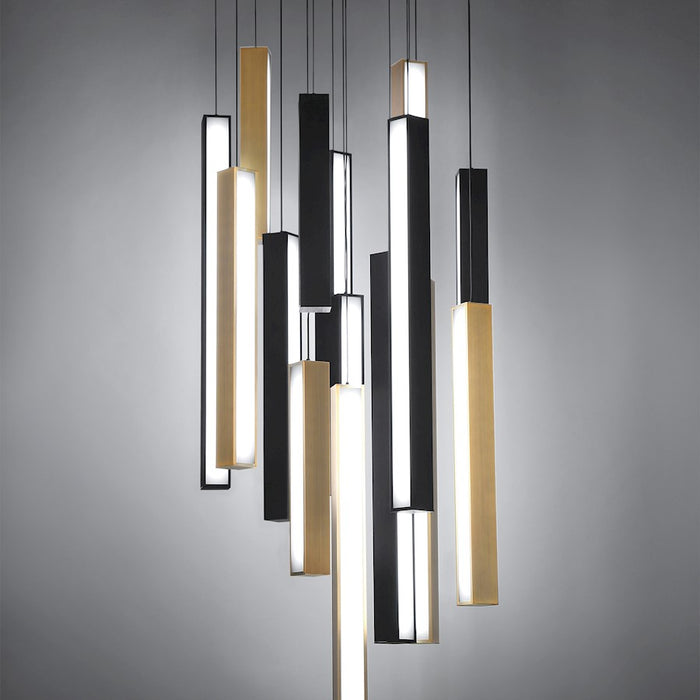 Modern Forms Chaos LED 15Lt RD Pendant/3000K, Black/Brass