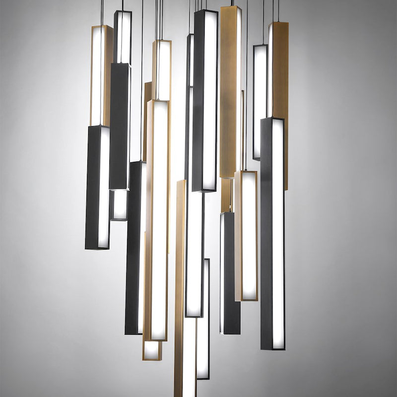 Modern Forms Chaos LED 21Lt RD Pendant/3000K, Black/Brass