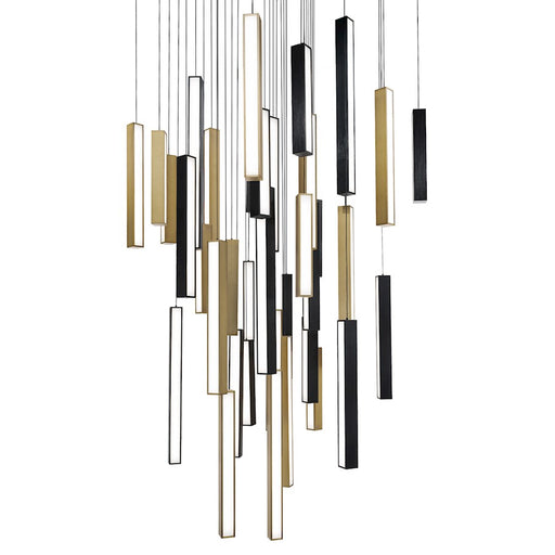 Modern Forms Chaos 41Lt 36" LED SQ Pendant/3000K, BK BS