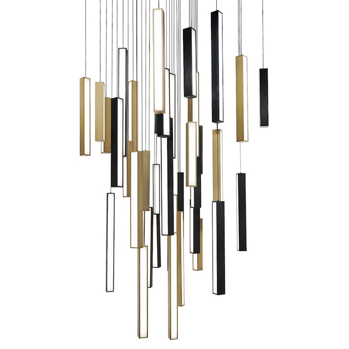 Modern Forms Chaos 41Lt 36" LED SQ Pendant/3000K, BK BS