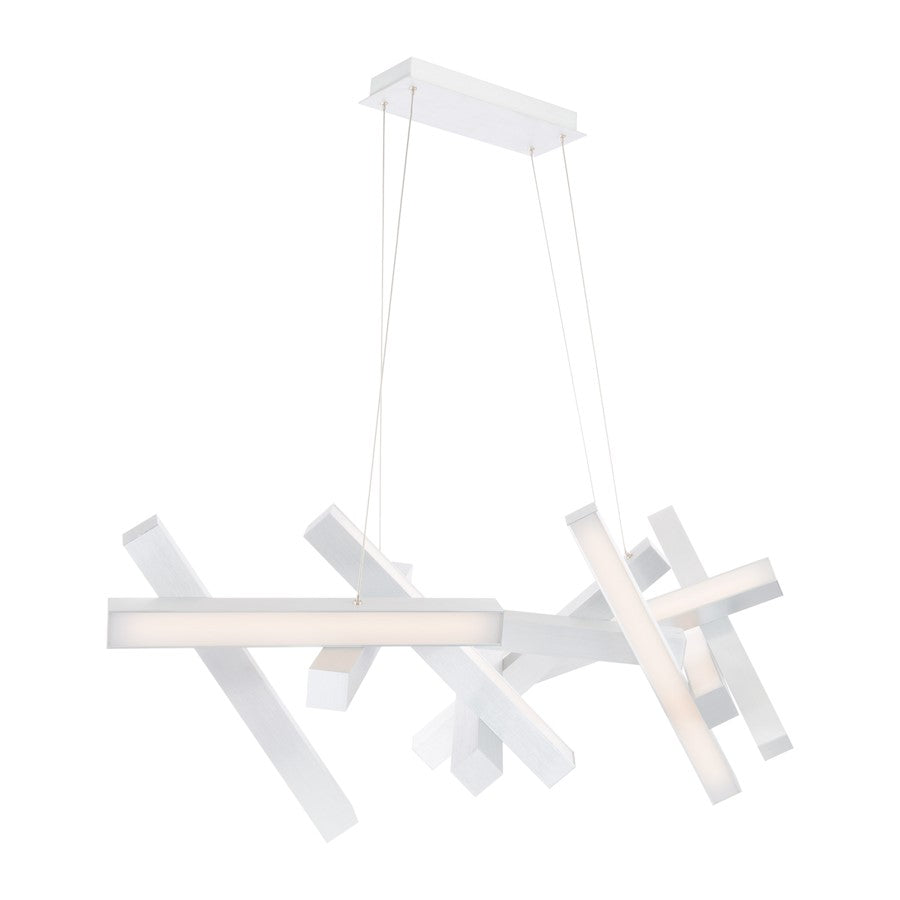 Modern Forms Chaos 11Lt 48" LED Linear Chandelier/3000K, Aluminum - PD-64848-AL