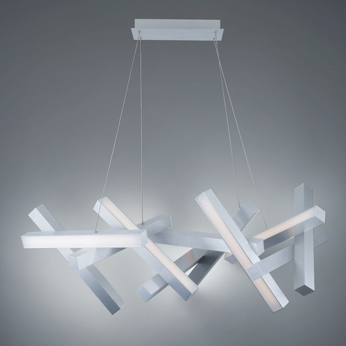 Modern Forms Chaos 11Lt 48" LED Linear Chandelier/3000K, Aluminum