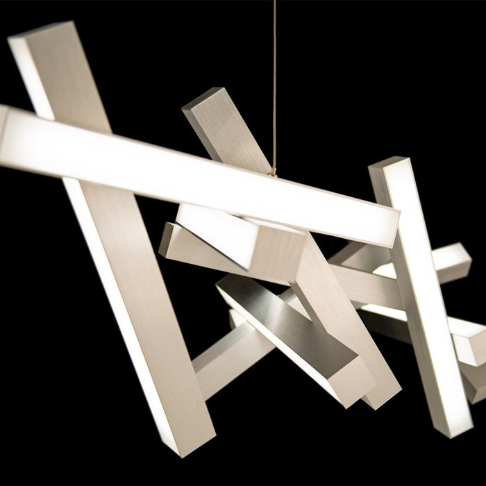 Modern Forms Chaos 11Lt 48" LED Linear Chandelier/3000K, Aluminum