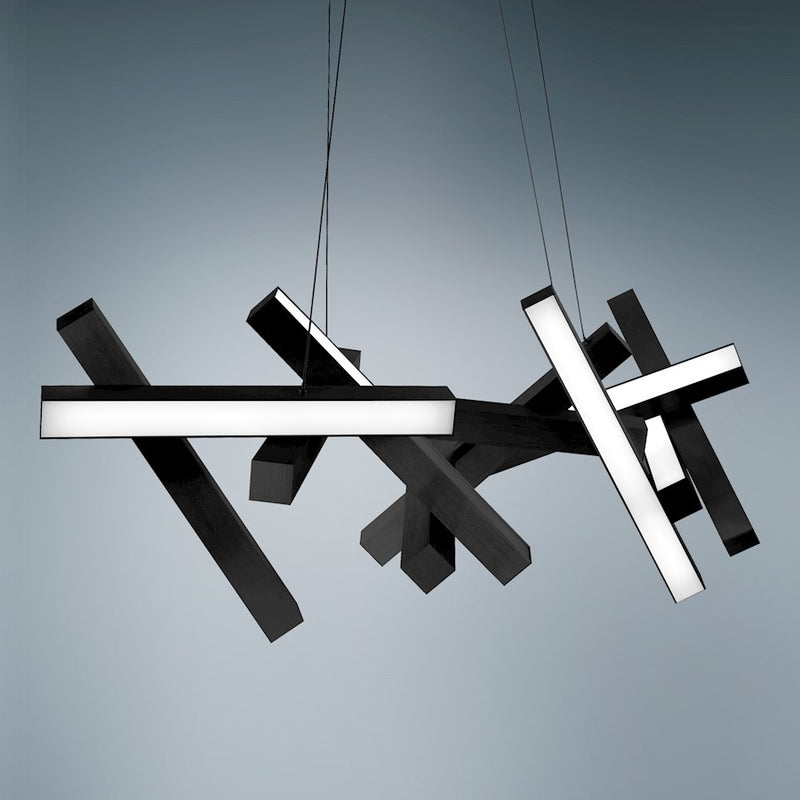 Modern Forms Chaos 11 Light 48" LED Linear Chandelier/3000K, Black