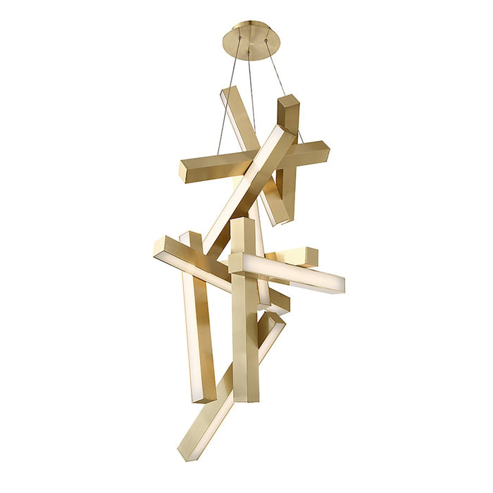 Modern Forms Chaos 12Lt 49" LED Vertical Chandelier/3000K, Brass - PD-64849-AB