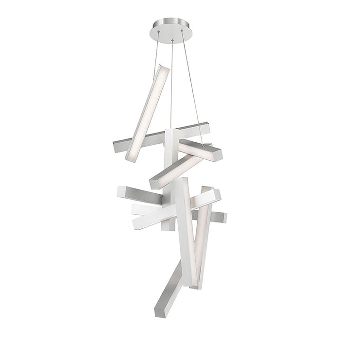 Modern Forms Chaos 12Lt 49" LED Vert Chandelier/3000K, Aluminum - PD-64849-AL