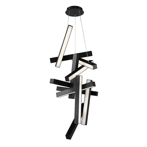 Modern Forms Chaos 12Lt 49" LED Vertical Chandelier/3000K, Black - PD-64849-BK