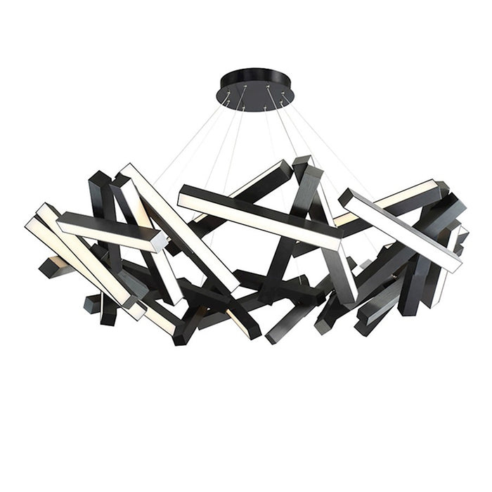 Modern Forms Chaos 31 Light 60" LED Round Chandelier/3000K, Black - PD-64861-BK