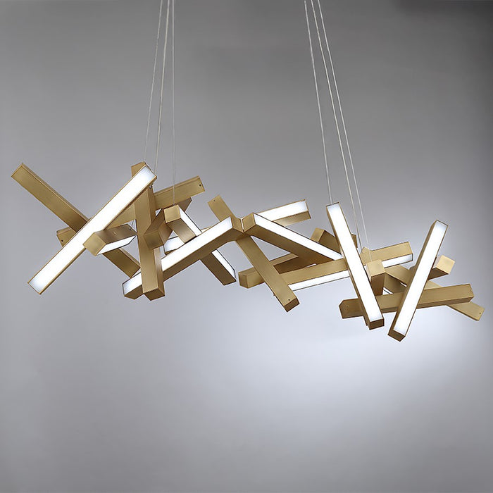 Modern Forms Chaos 19Lt 72" LED Linear Chandelier/3000K, Brass