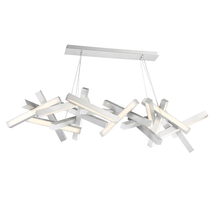 Modern Forms Chaos 19Lt 72" LED Linear Chandelier/3000K, Aluminum - PD-64872-AL