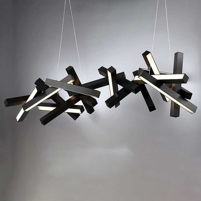 Modern Forms Chaos 19 Light 72" LED Linear Chandelier/3000K, Black