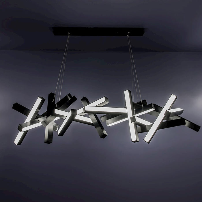 Modern Forms Chaos 19 Light 72" LED Linear Chandelier/3000K, Black