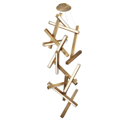 Modern Forms Chaos 15Lt 75" LED Vertical Chandelier/3000K, Brass - PD-64875-AB