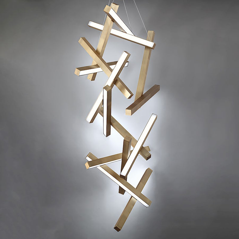 Modern Forms Chaos 15Lt 75" LED Vertical Chandelier/3000K, Brass