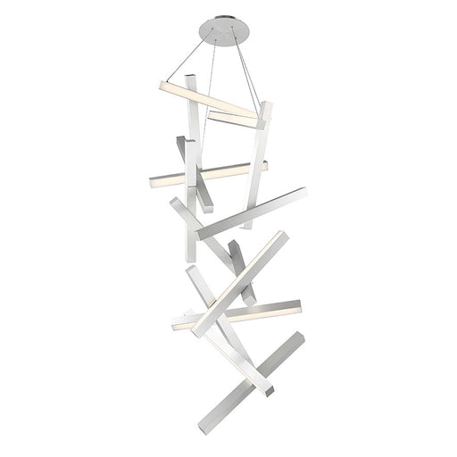 Modern Forms Chaos 15Lt 75" LED Vert Chandelier/3000K, Aluminum - PD-64875-AL