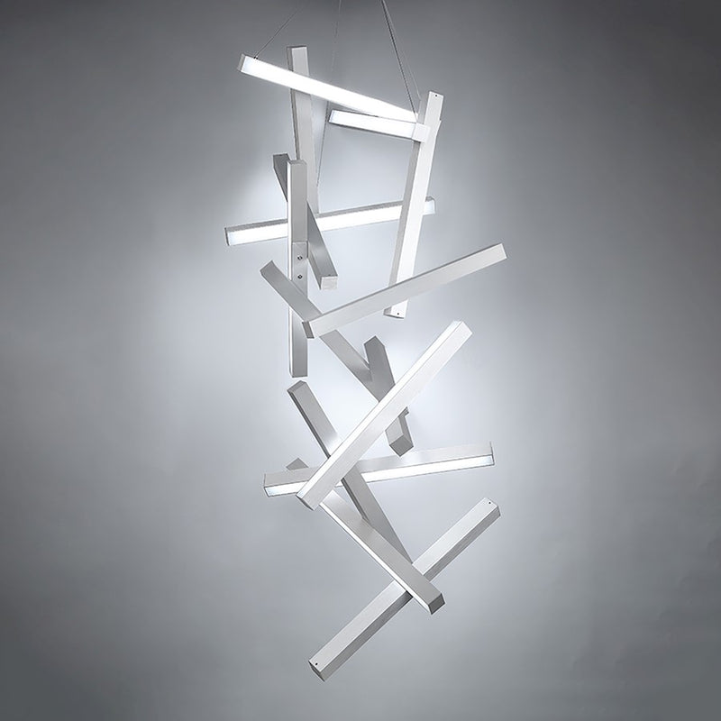 Modern Forms Chaos 15Lt 75" LED Vert Chandelier/3000K, Aluminum