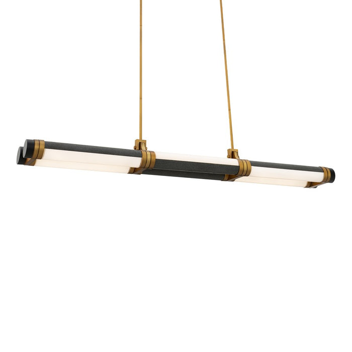 Modern Forms Catania 48" LED Lin Pendant, 2700K, Bassalt Stone/Brass/Black/White
