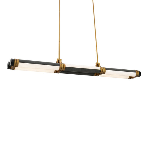 Modern Forms Catania 48" LED Lin Pendant, 3000K, Bassalt Stone/Brass/Black/White