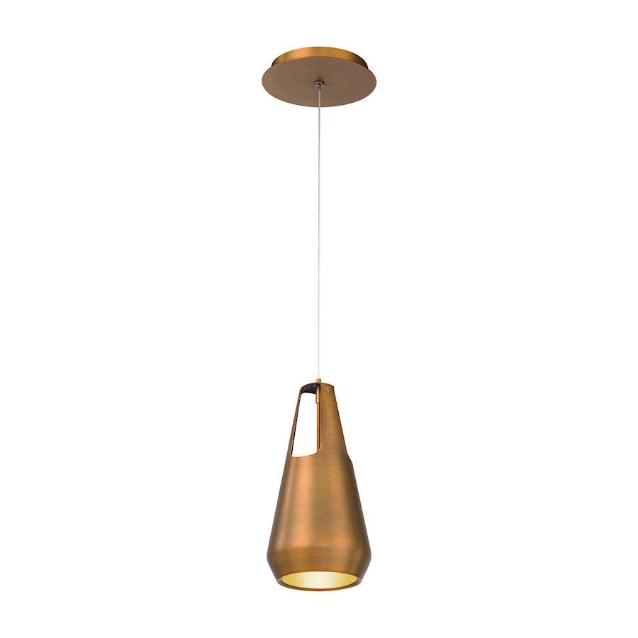 Modern Forms Ingot 1 Light 10" LED Mini Pendant/3000K, Aged Brass - PD-66110-AB