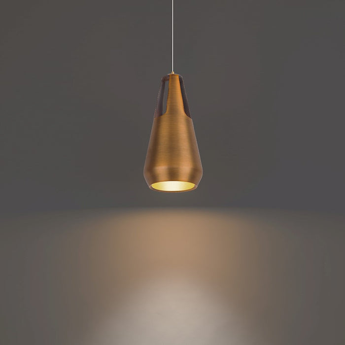 Modern Forms Ingot 1 Light 10" LED Mini Pendant/3000K, Aged Brass