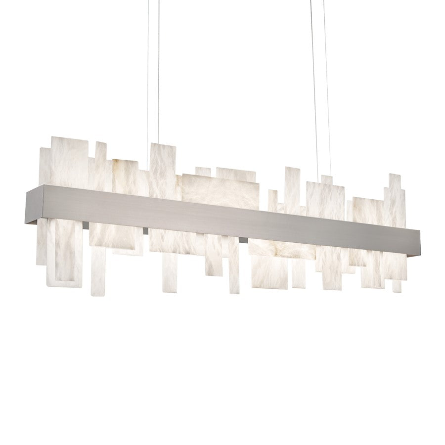 Modern Forms Acropolis 46" LED Linear Chandelier/3000K, NK/Alabast - PD-68146-BN